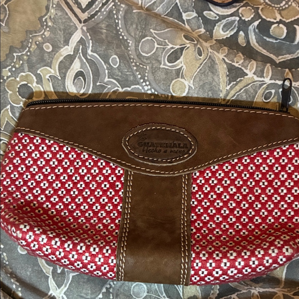 Charming Charlie Red and‎ Brown Clutch